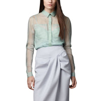 Chemise en organza de soie - Pale Sage Green