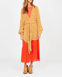 Jupe longue en soie viscose - Rouge