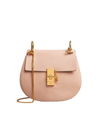 Sac porté épaule Drew en cuir - Cement Pink