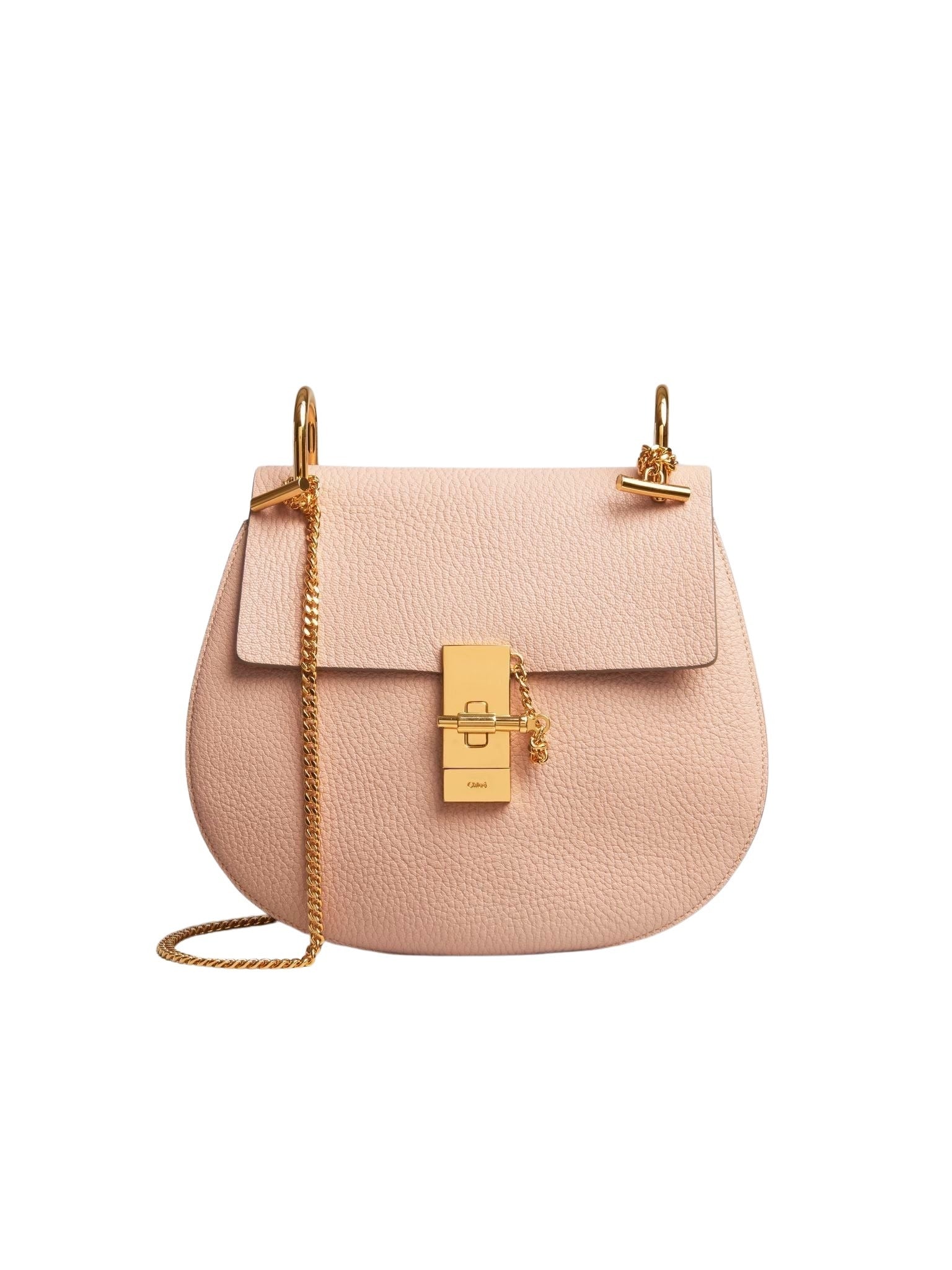 Sac porté épaule Drew en cuir - Cement Pink
