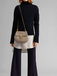 Sac porté épaule Drew en cuir - Motty Grey