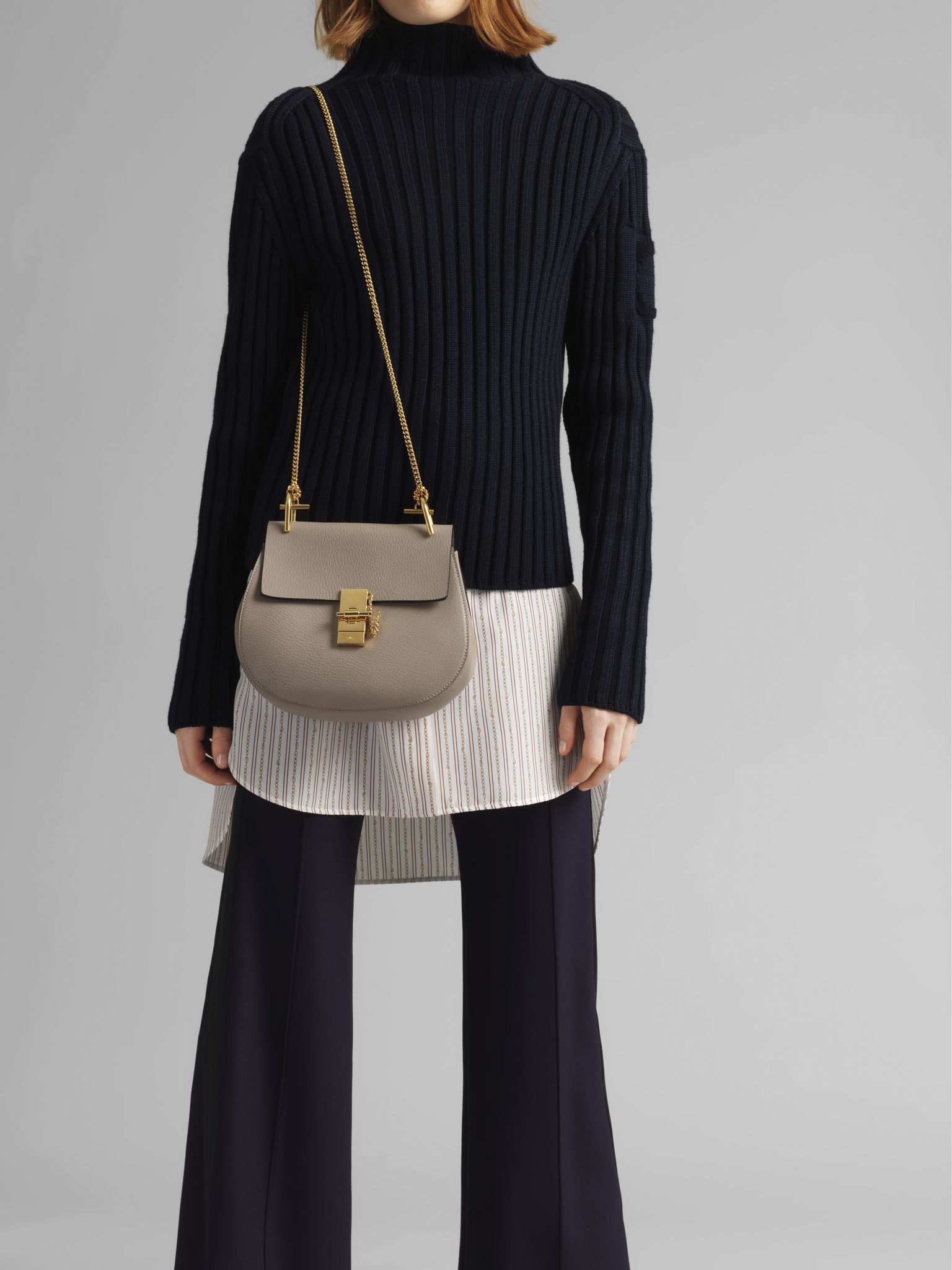 Sac porté épaule Drew en cuir - Motty Grey