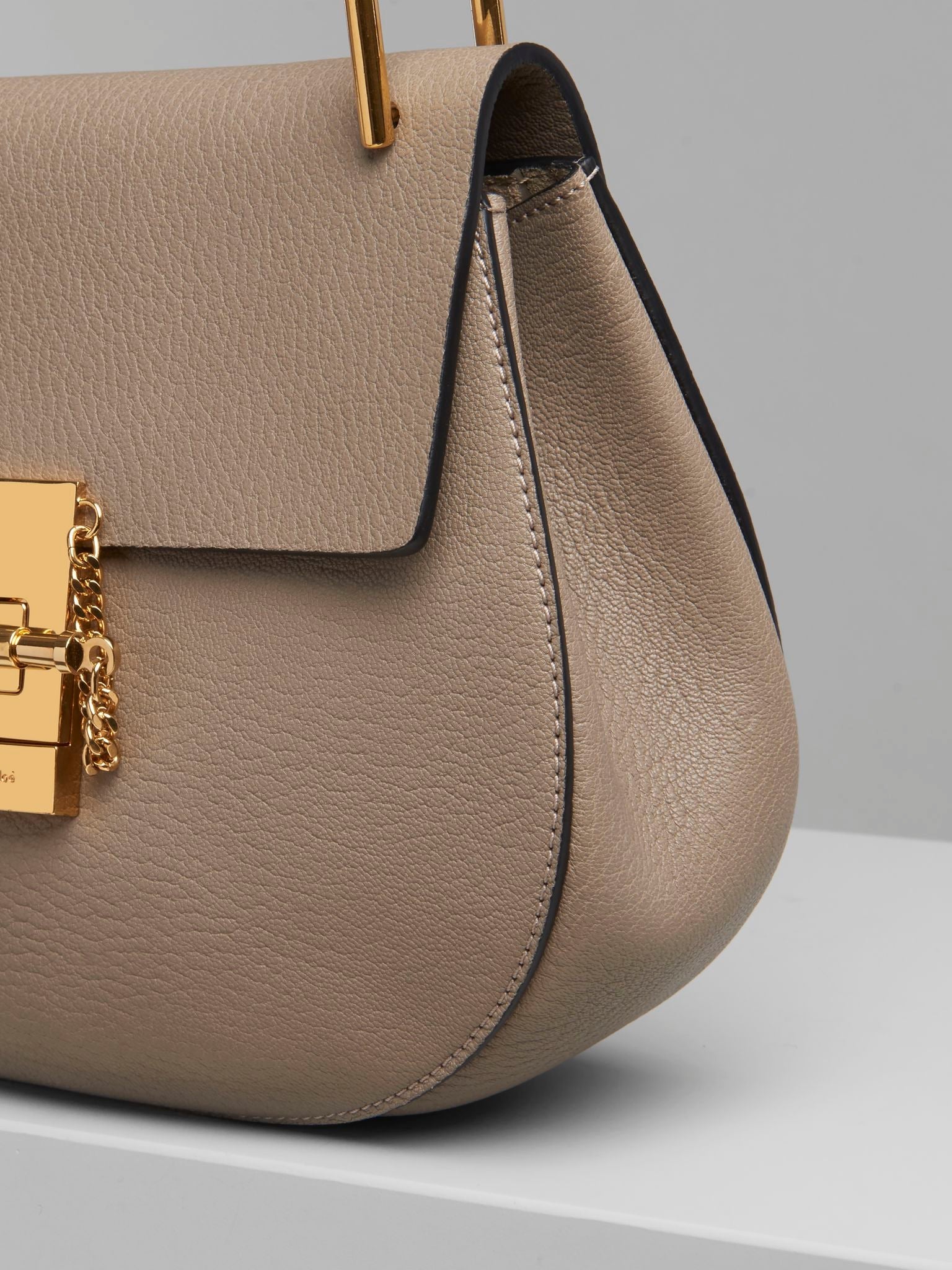 Sac porté épaule Drew en cuir - Motty Grey