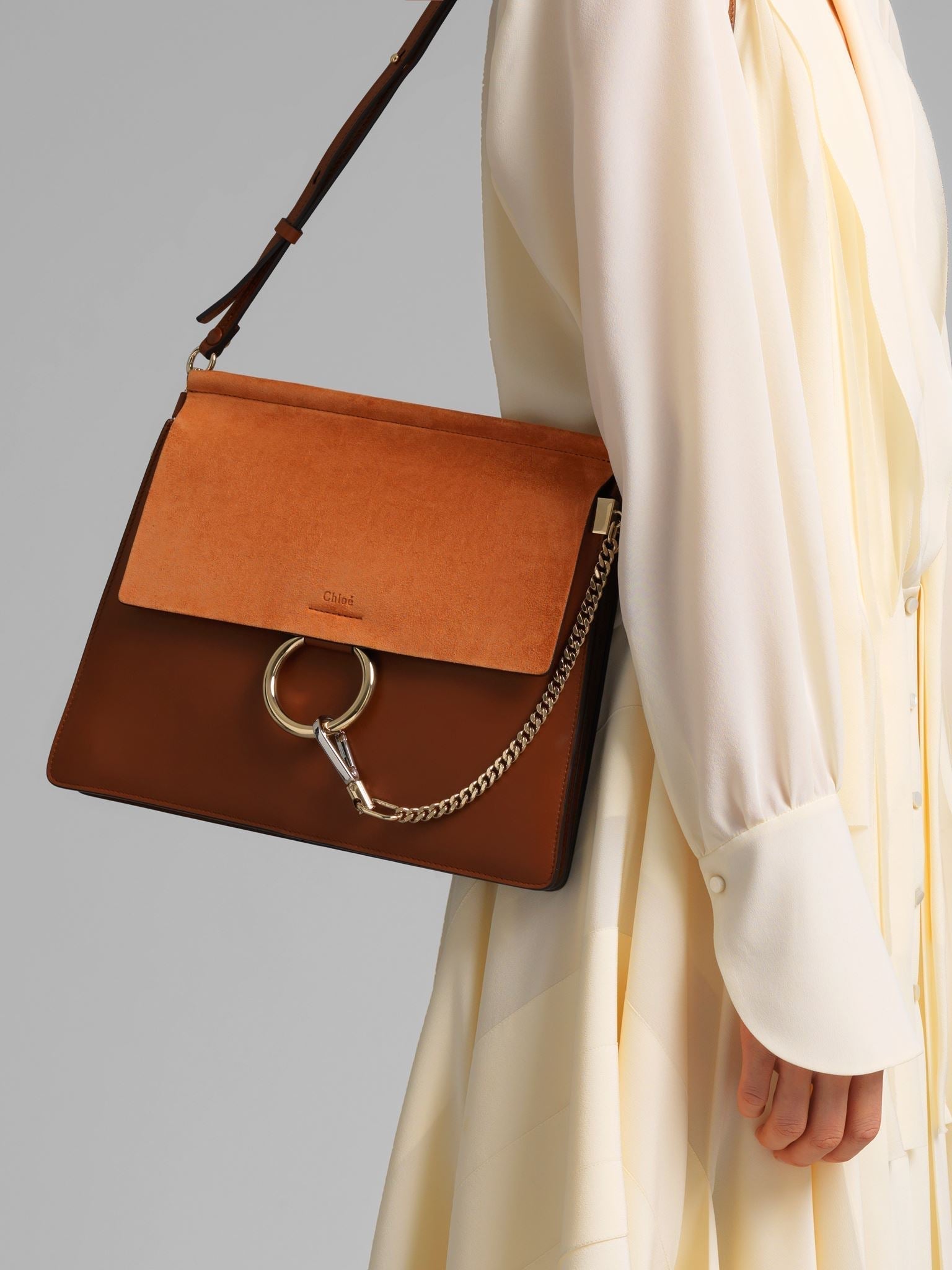 Sac porté épaule Faye en cuir - Classic Tobacco