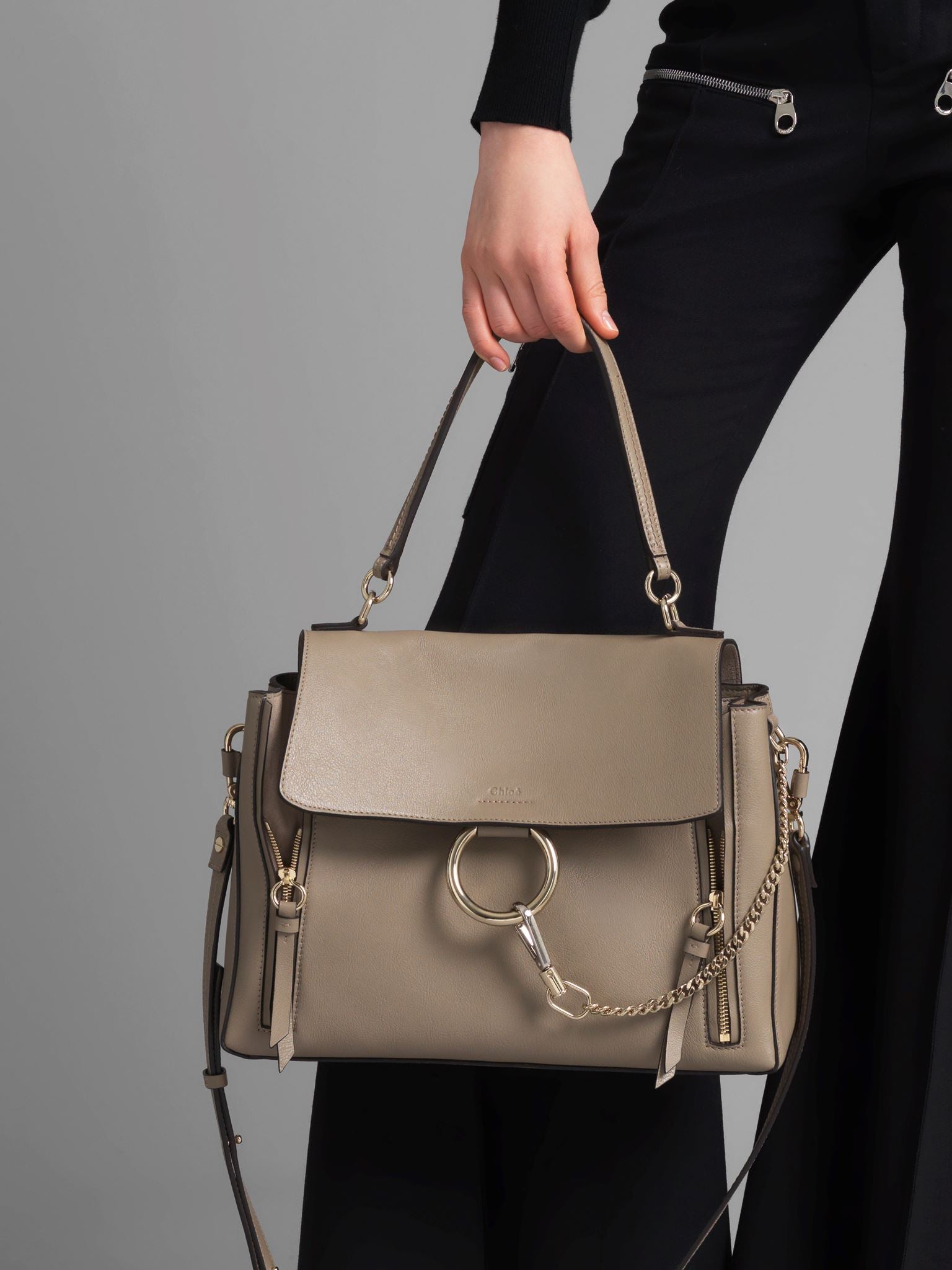 Sac double porté Faye Day en cuir - Motty Grey