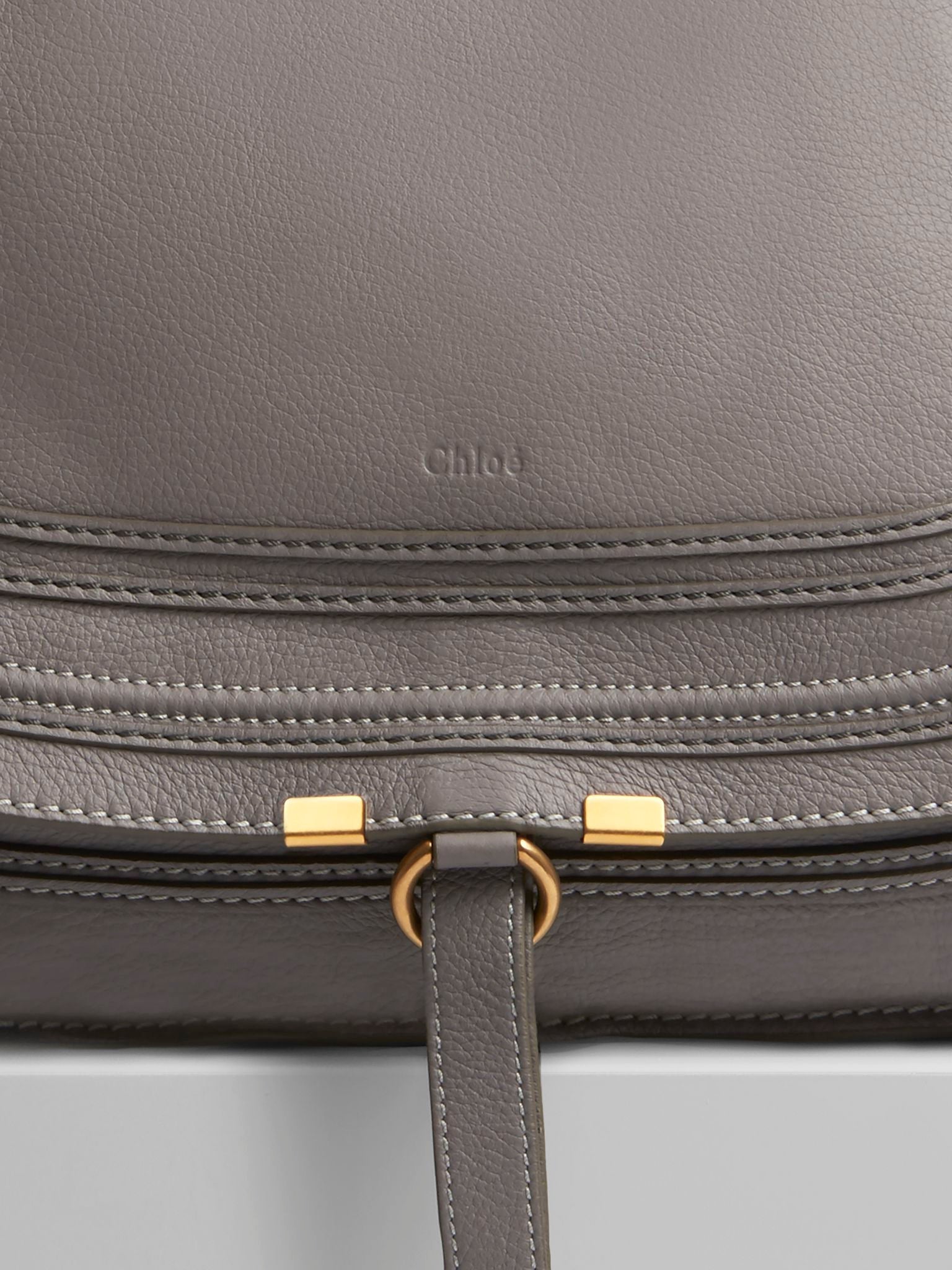 Sac à main Marcie style années 70 grand en cuir - Cachemire Gris