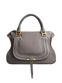 Sac à main Marcie style années 70 grand en cuir - Cachemire Gris