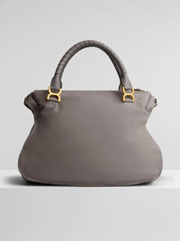 Sac à main Marcie style années 70 grand en cuir - Cachemire Gris