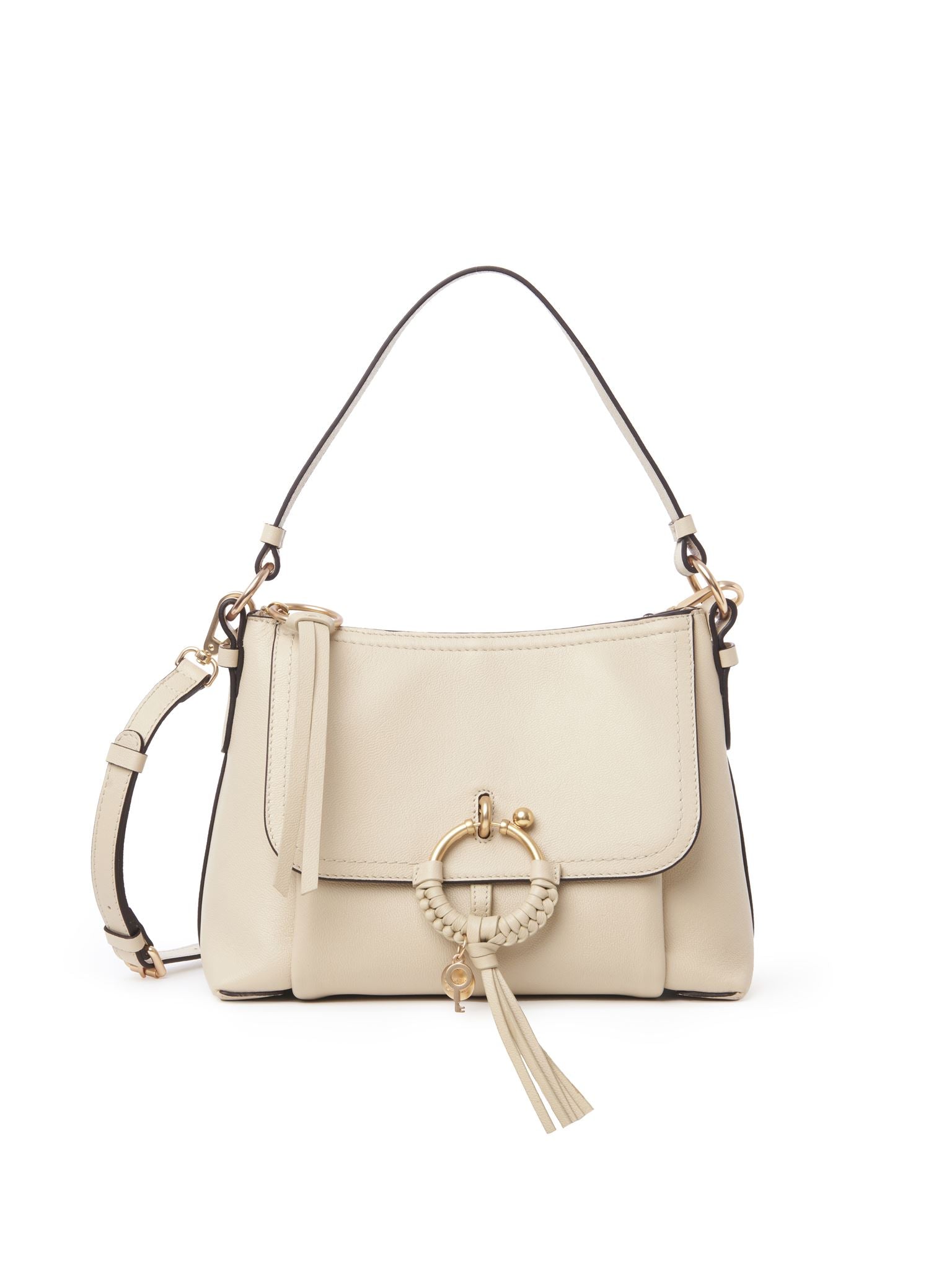 Sac porté épaule Joan en cuir - Cement Beige