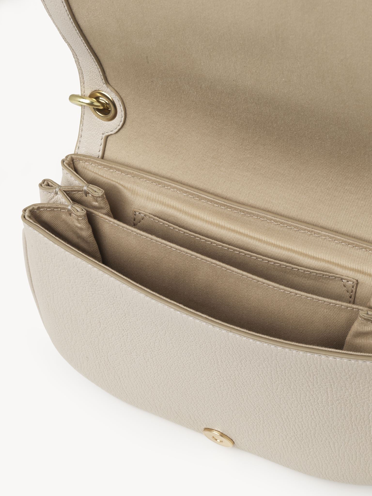 Sac porté épaule Hana en cuir - Cement Beige