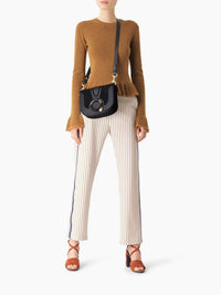 Sac porté épaule Hana en cuir - Black & Velours