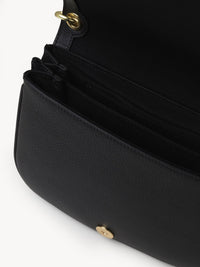 Sac porté épaule Hana en cuir - Black & Velours
