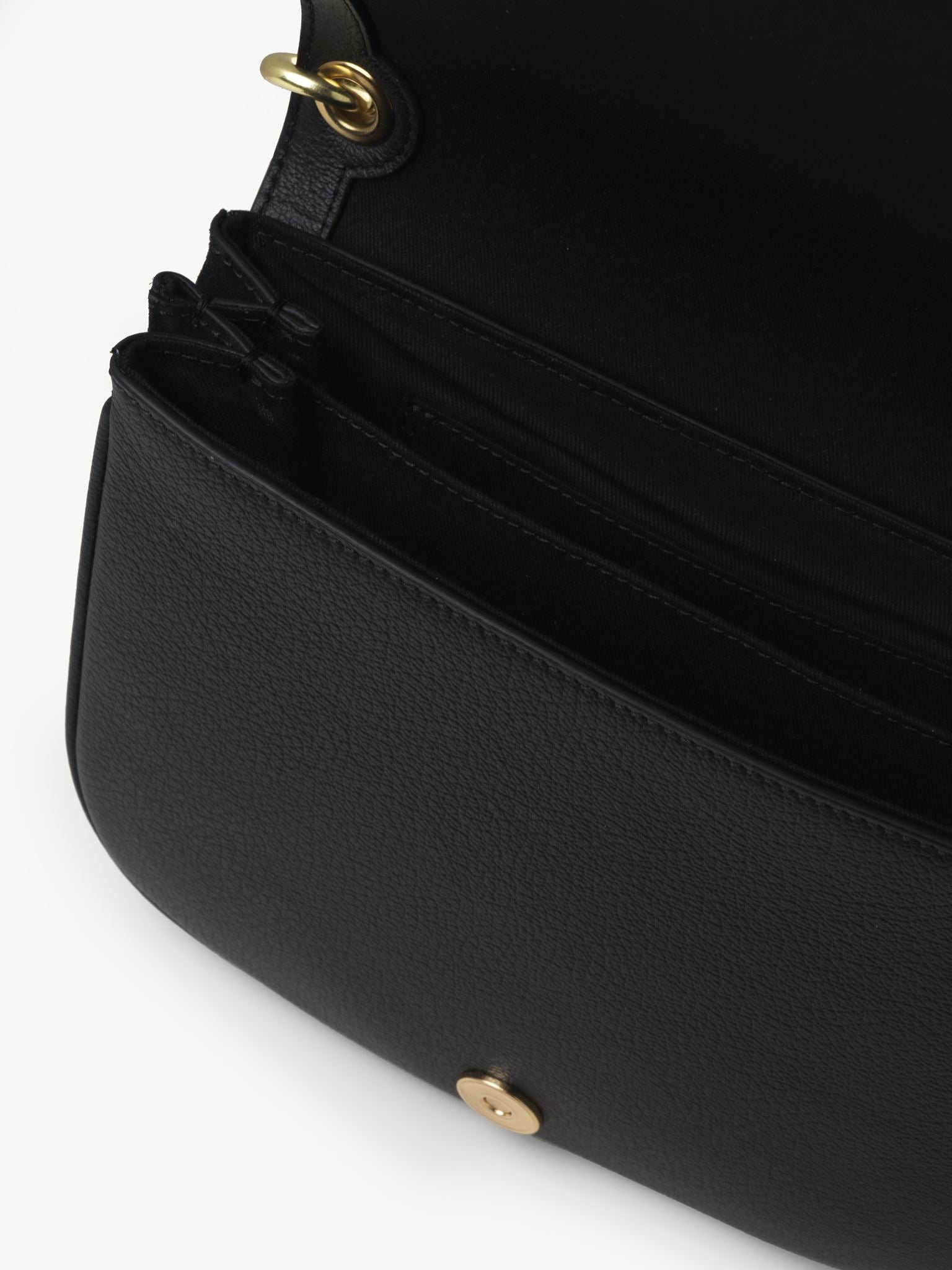 Sac porté épaule Hana en cuir - Black & Velours