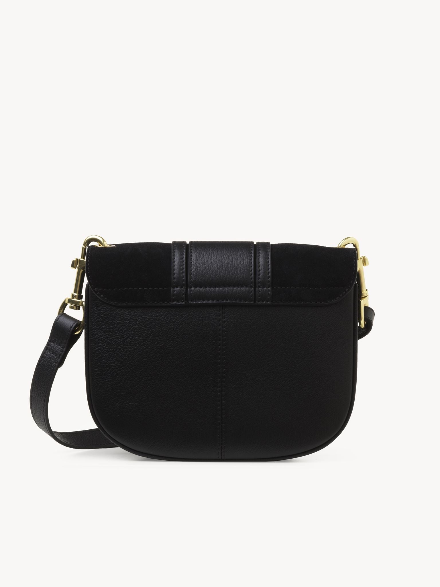 Sac porté épaule Hana en cuir - Black & Velours