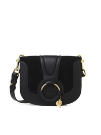 Sac porté épaule Hana en cuir - Black & Velours