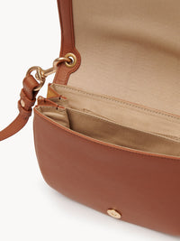 Sac porté épaule Hana en cuir - Caramello & Light Tan