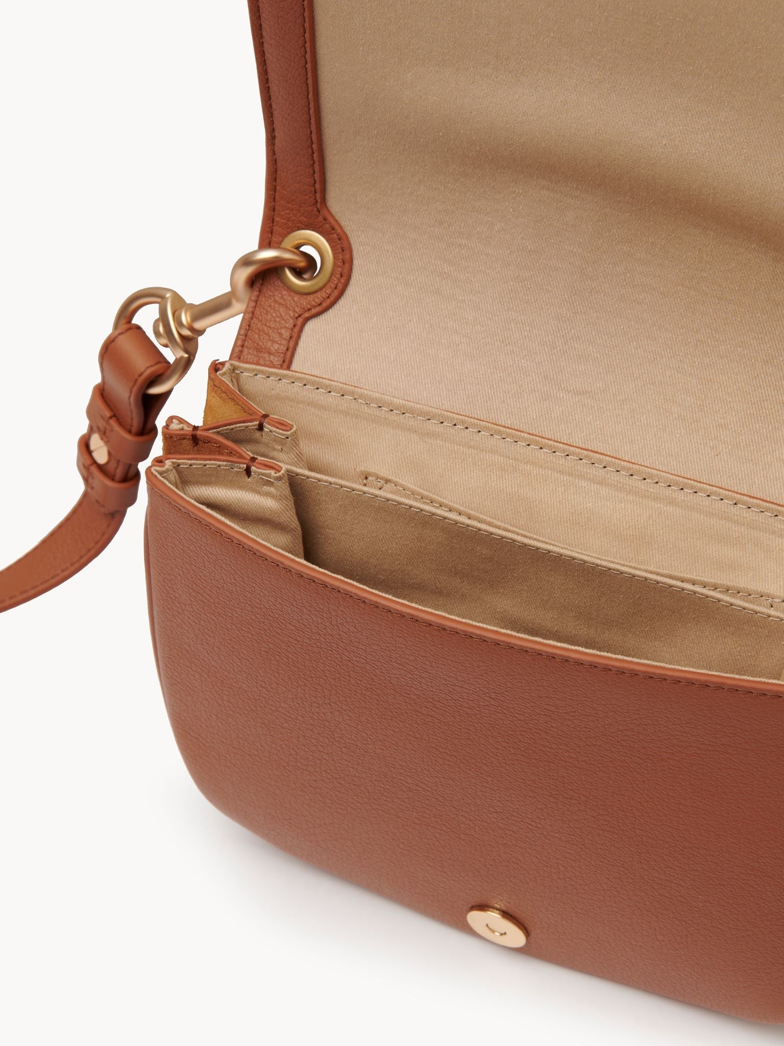 Sac porté épaule Hana en cuir - Caramello & Light Tan
