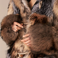 Duffle-coat oversize en fourrure - Camel