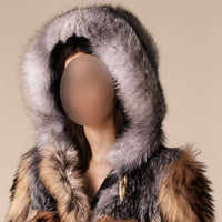 Duffle-coat oversize en fourrure - Camel