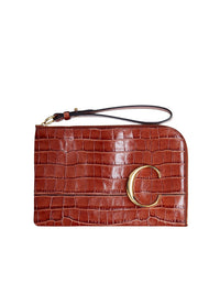 Sac pochette Chloé C en cuir - Chestnut Brown