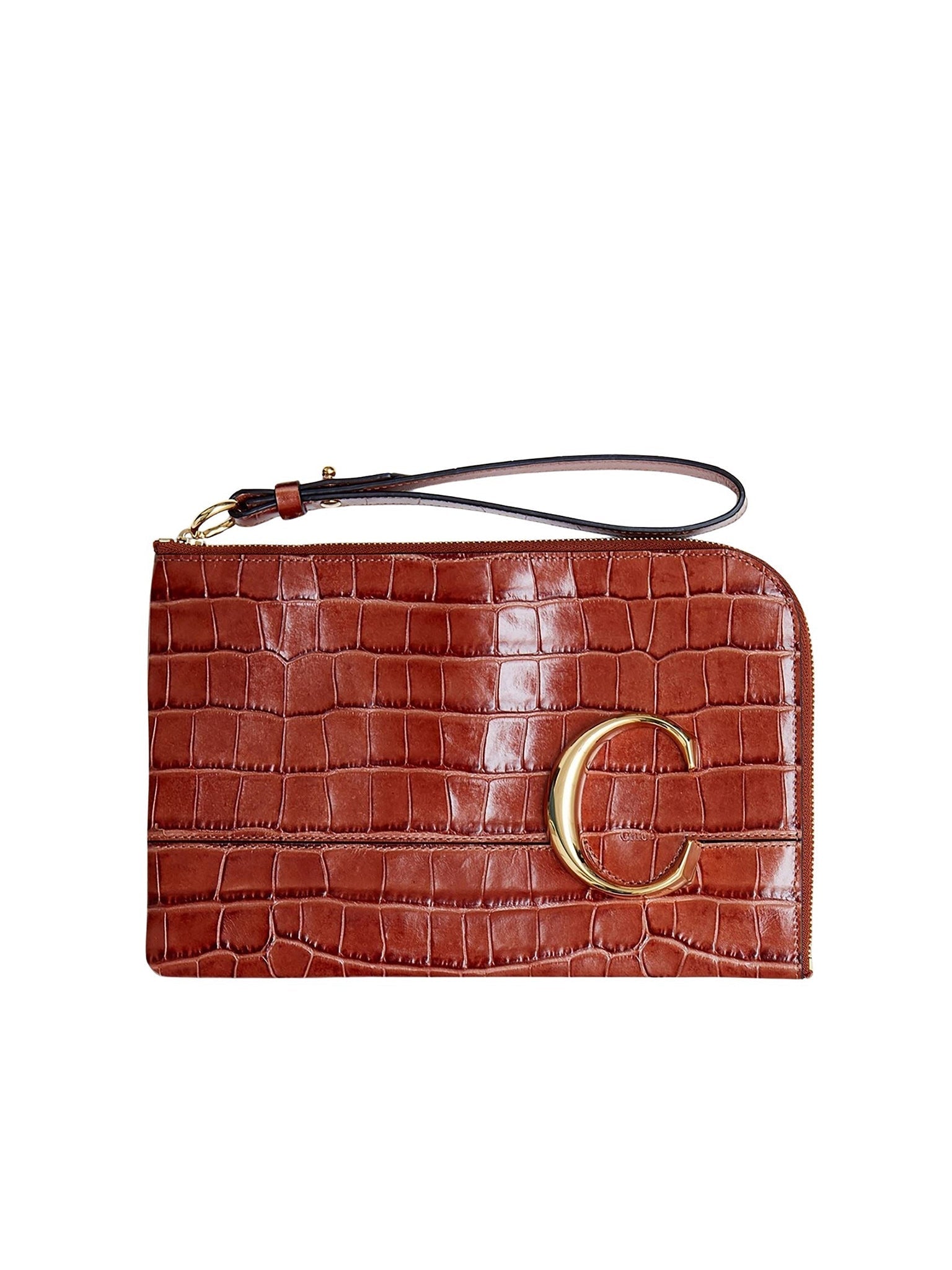 Sac pochette Chloé C en cuir - Chestnut Brown