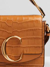 Mini sac Chloé C en cuir - Autumnal Brown