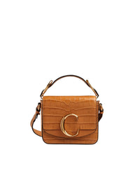Mini sac Chloé C en cuir - Autumnal Brown
