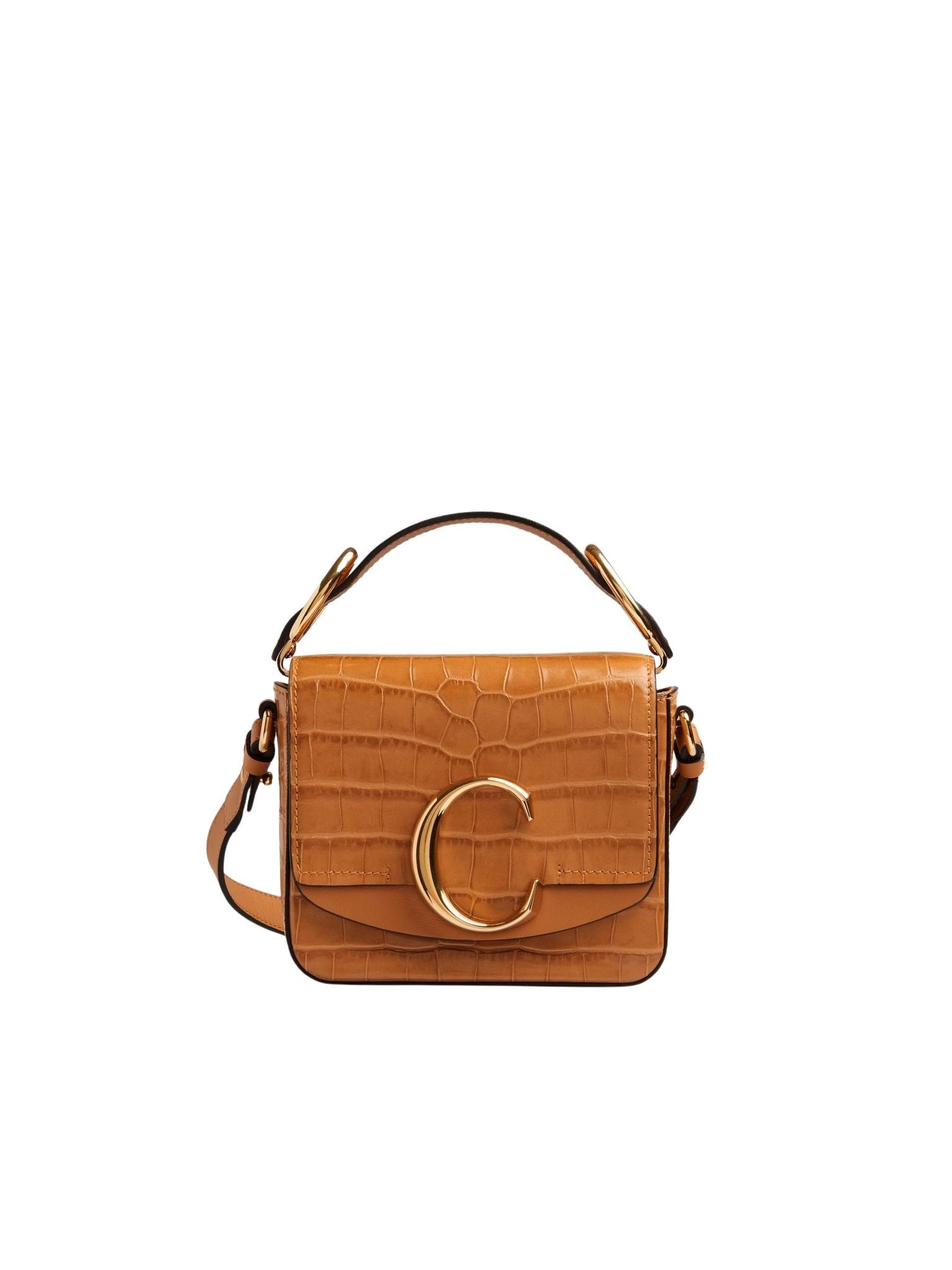 Mini sac Chloé C en cuir - Autumnal Brown