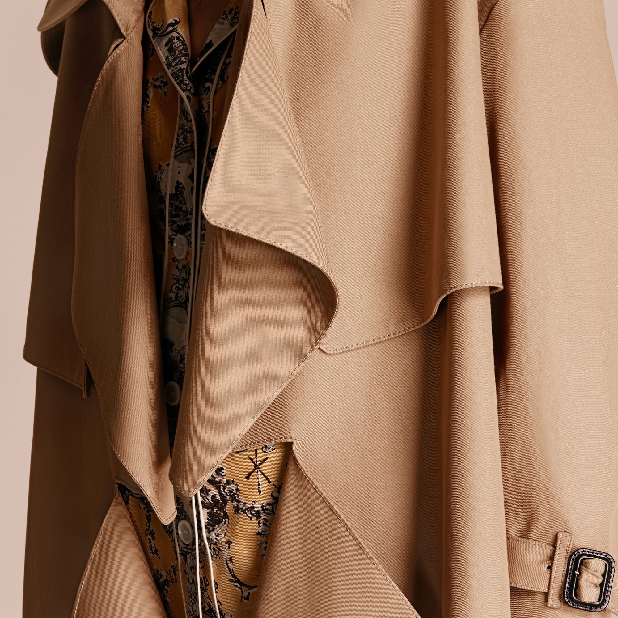 Trench-coat court déconstruit en gabardine de coton - Honey