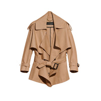 Trench-coat court déconstruit en gabardine de coton - Honey