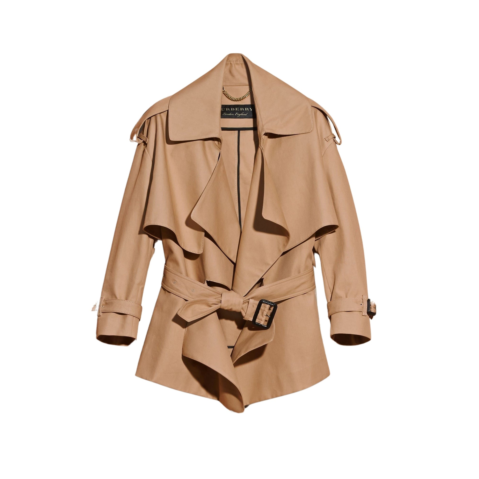 Trench-coat court déconstruit en gabardine de coton - Honey