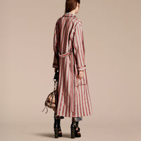 Manteau peignoir en coton et soie mélangés - Antique Blush