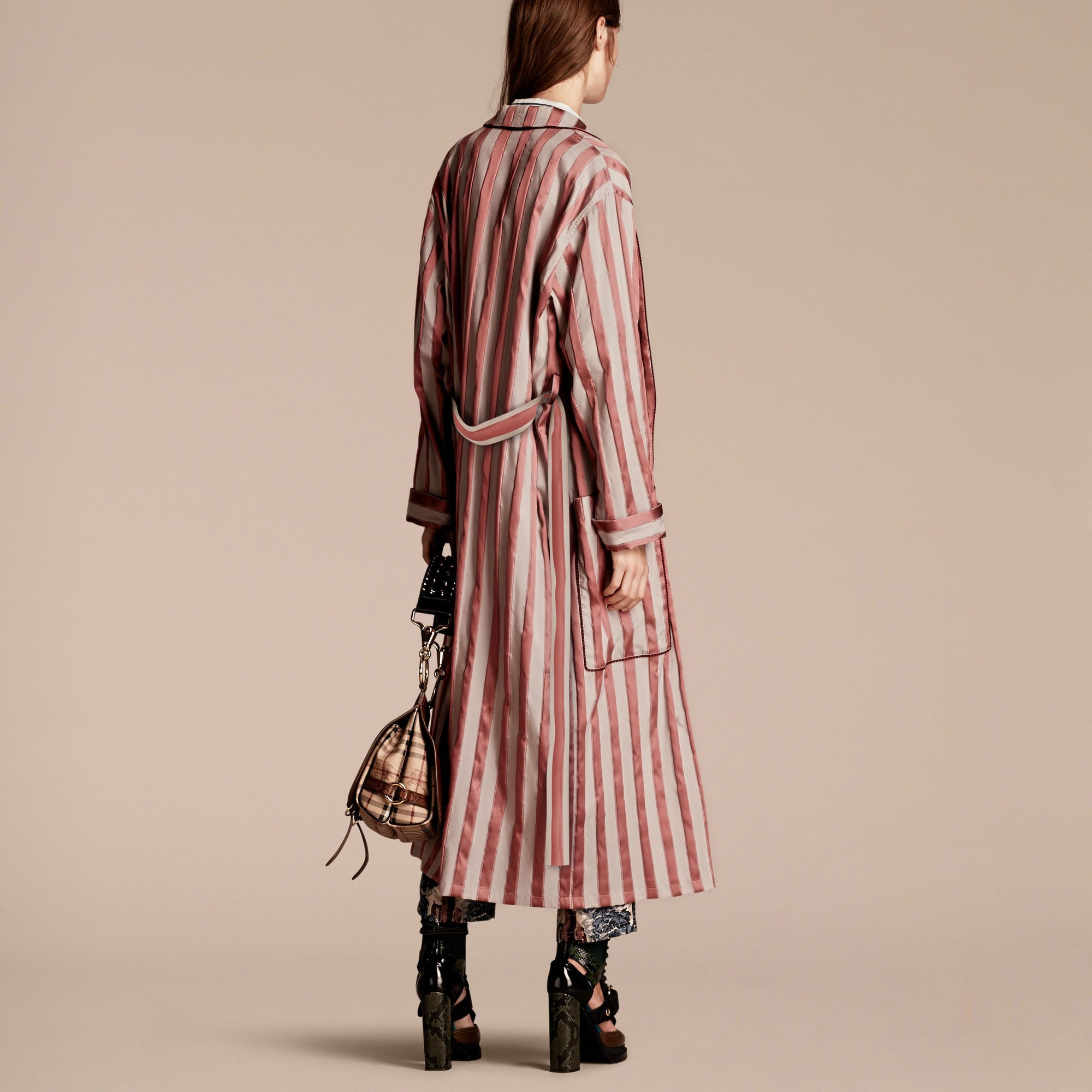 Manteau peignoir en coton et soie mélangés - Antique Blush