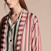 Manteau peignoir en coton et soie mélangés - Antique Blush