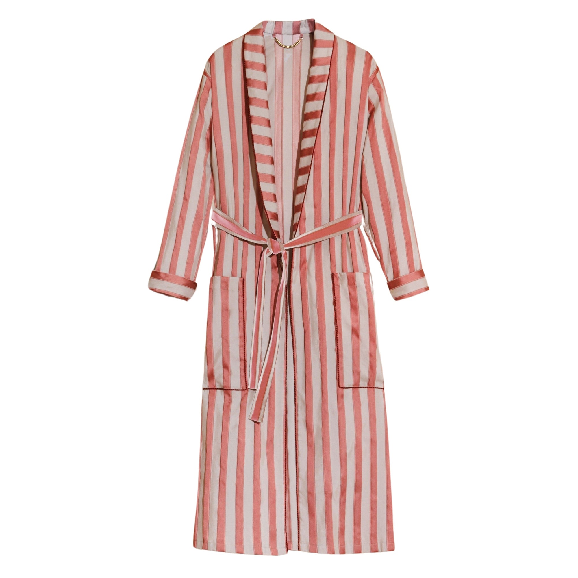 Manteau peignoir en coton et soie mélangés - Antique Blush