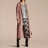 Manteau peignoir en coton et soie mélangés - Antique Blush