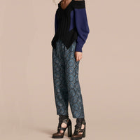 Pull en laine et cachemire à épaules dénudées - Navy & Black