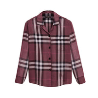 Chemise de style pyjama en coton à motif Check - Magenta Pink