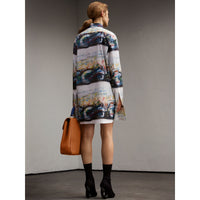 Robe chemise à imprimé Reclining Figure - Steel Blue