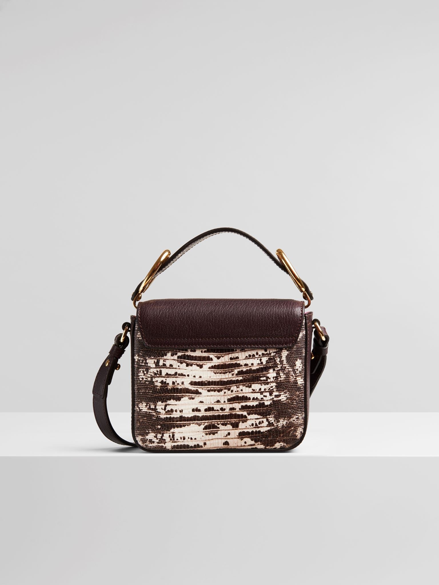 Mini sac Chloé C en cuir - Black Raisin