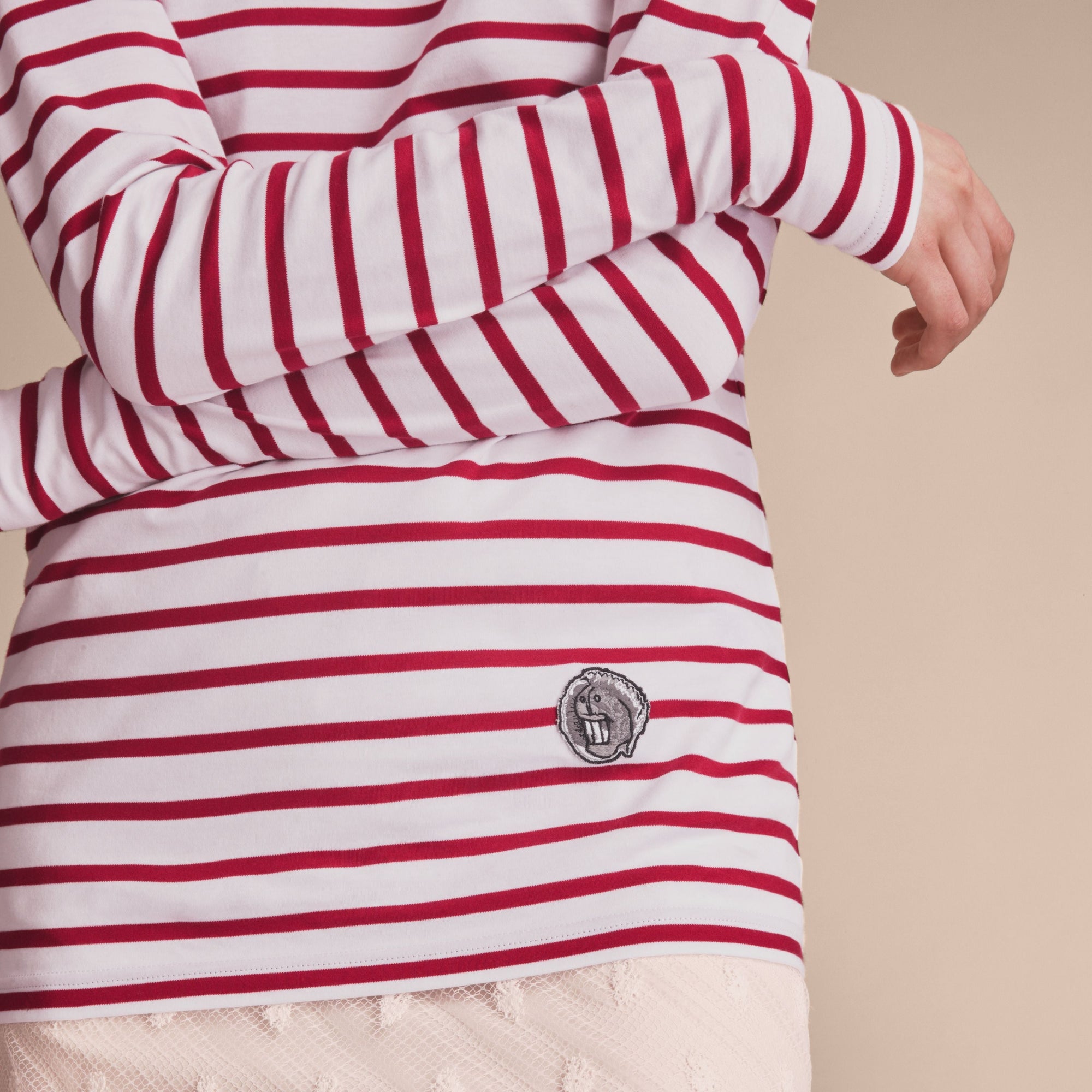 T-shirt marinière unisexe à motif Pallas Heads - Parade Red