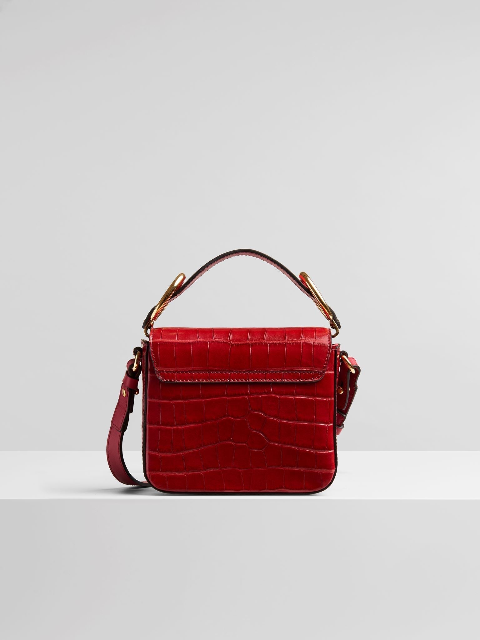 Mini sac Chloé «C» en cuir - Dusky Red