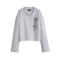 Sweat court à broche en cristal - Optic White