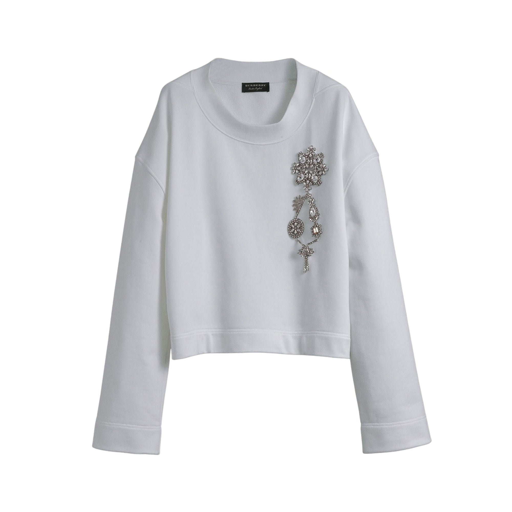 Sweat court à broche en cristal - Optic White