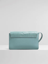 Petit sac porté épaule Faye en cuir - Faded Blue