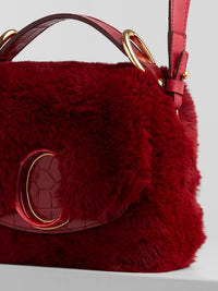 Mini sac Chloé C en cuir - Smoked Red