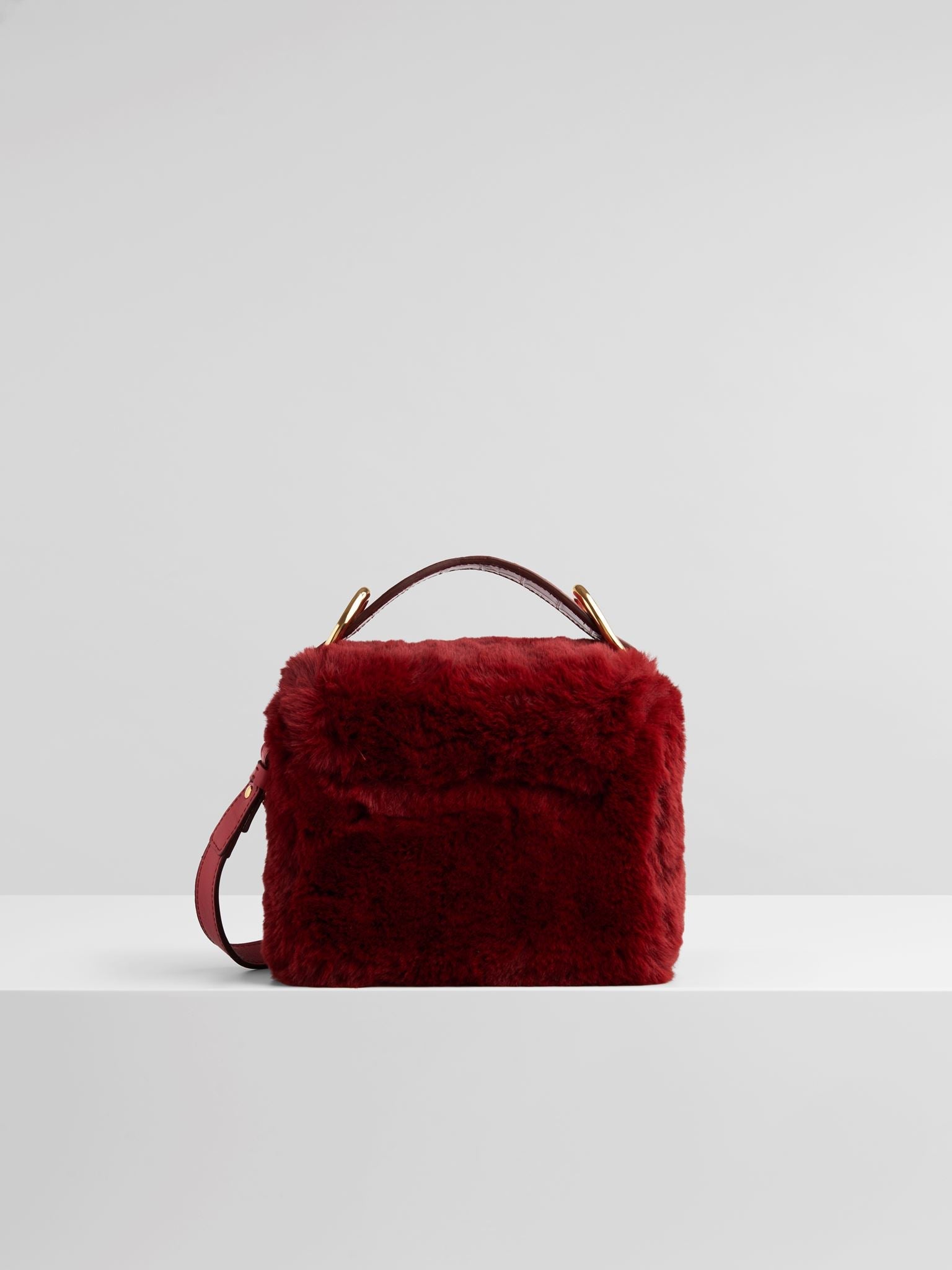 Mini sac Chloé C en cuir - Smoked Red