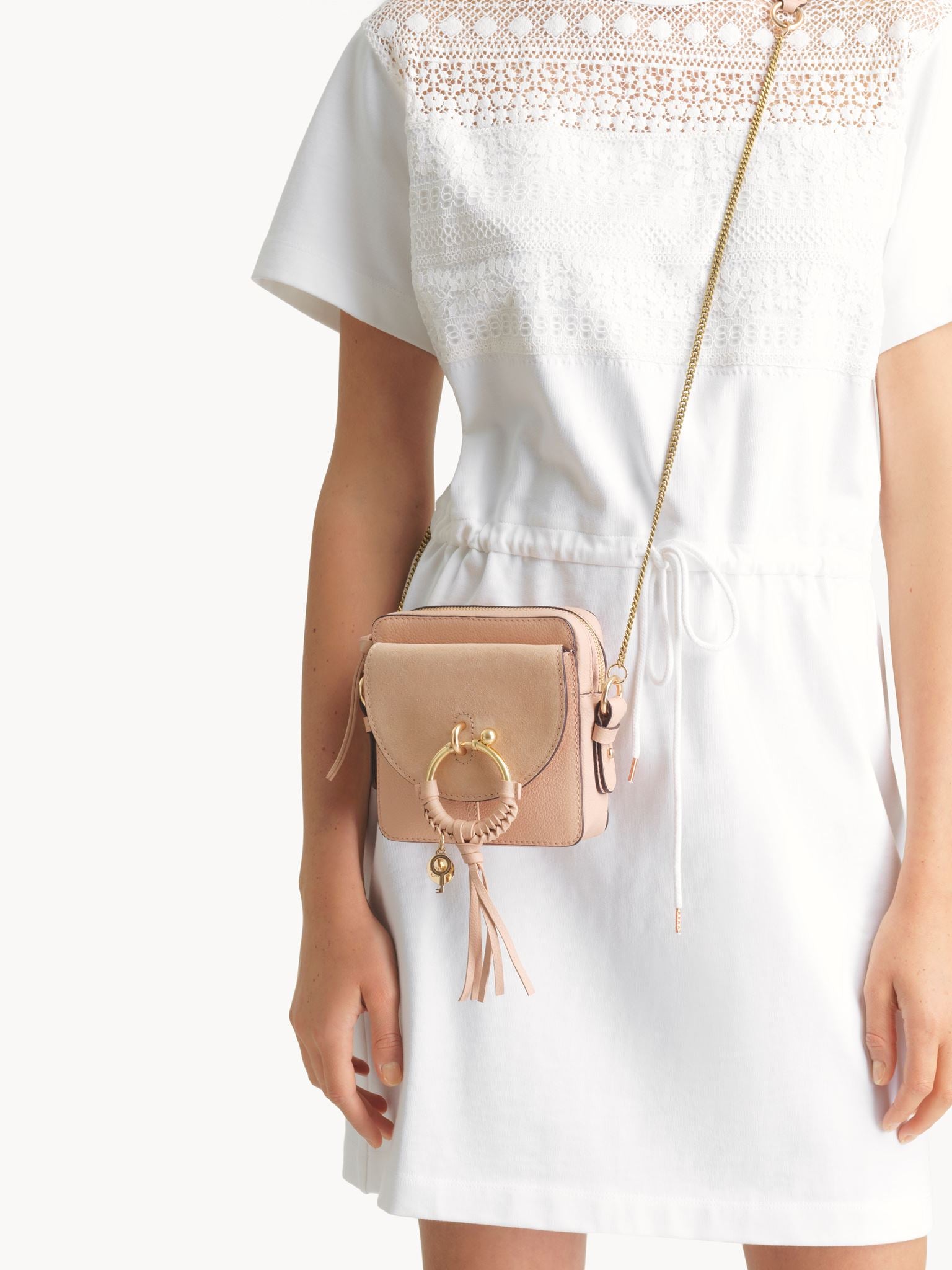 Petit sac Caméra Joan en cuir - Powder