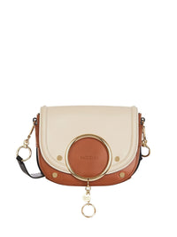Sac à bandoulière Mara en cuir - Cement Beige & Brown