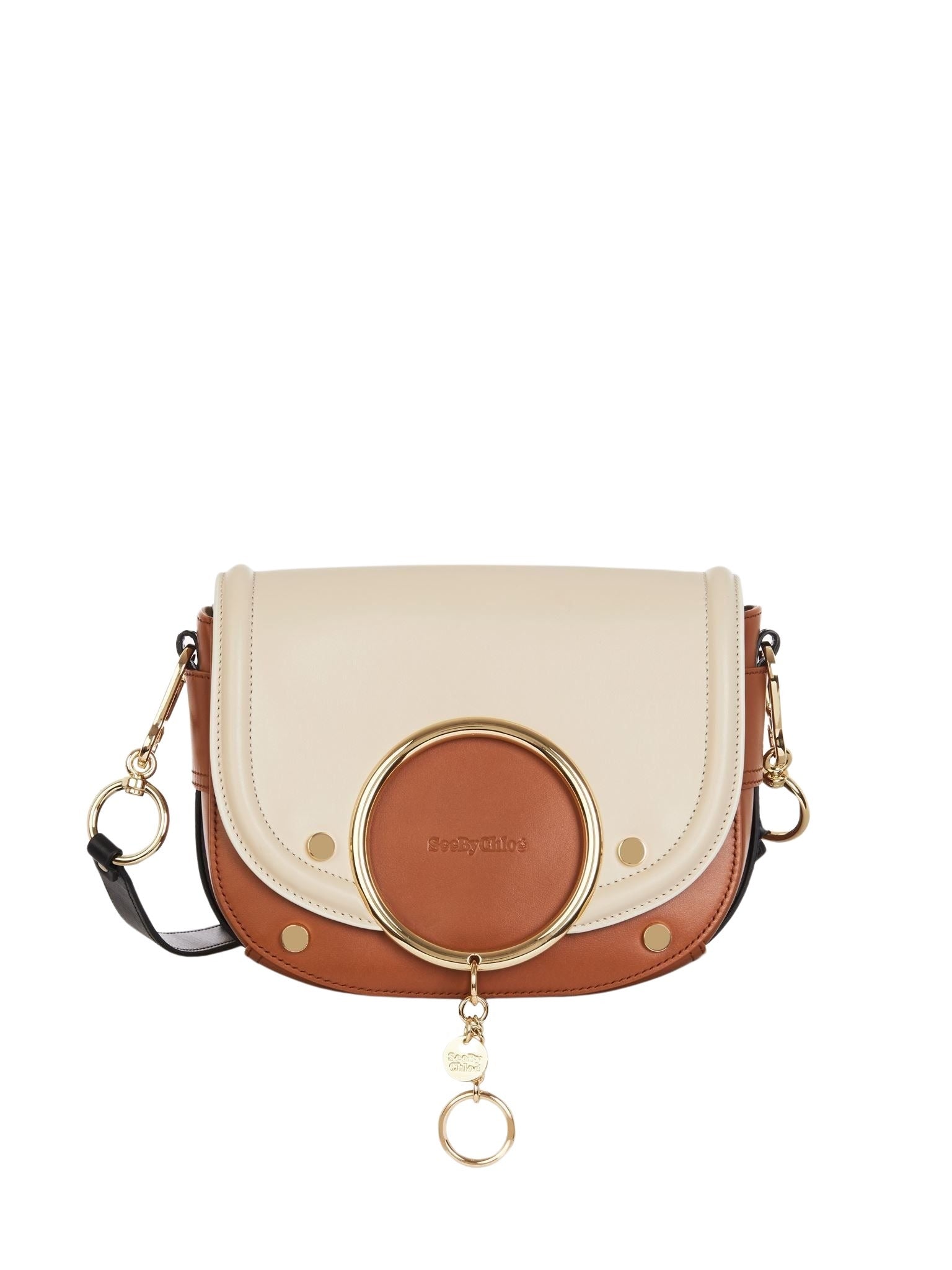 Sac à bandoulière Mara en cuir - Cement Beige & Brown